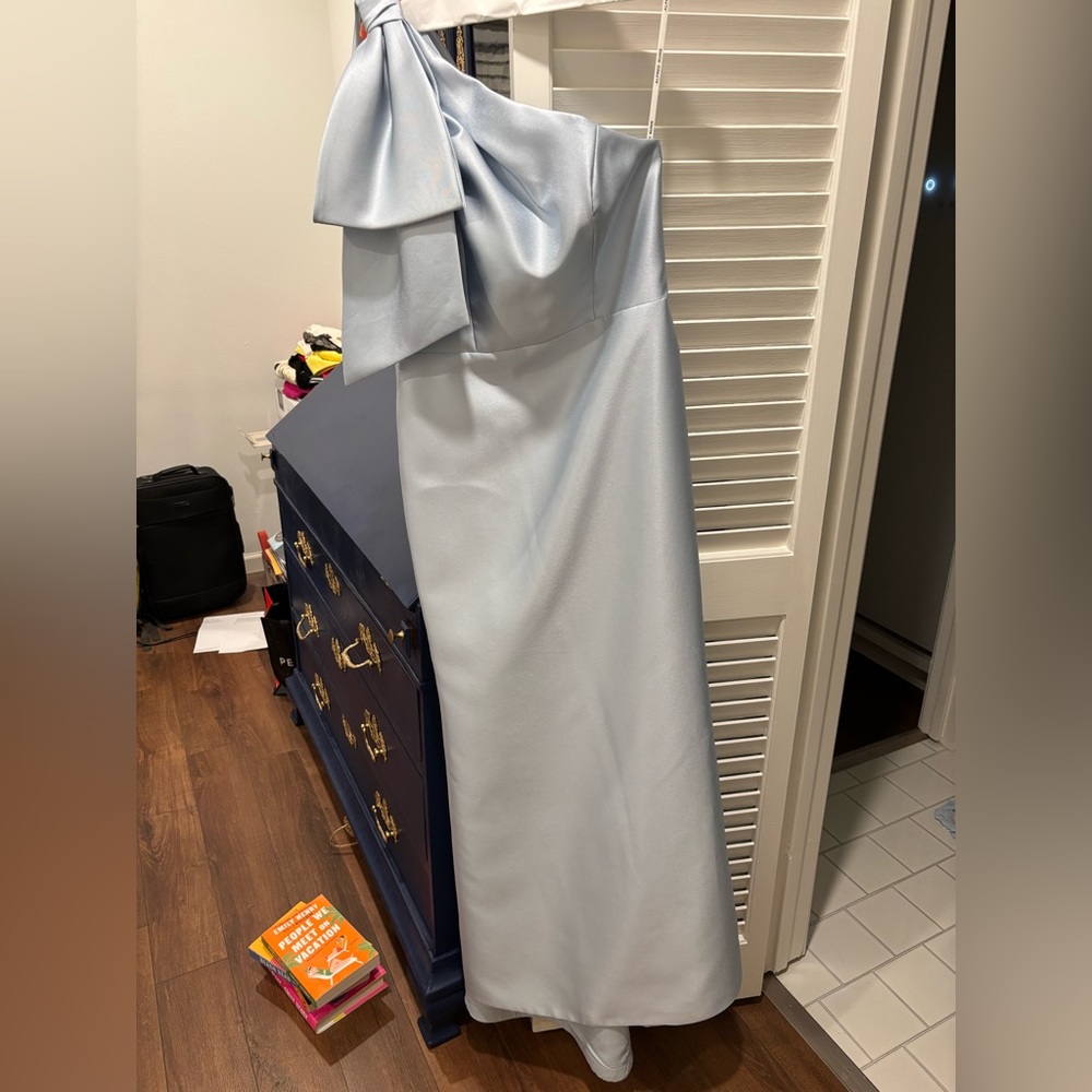 Bella Bridesmaids ALFRED SUNG One Shoulder Light Blue Dress